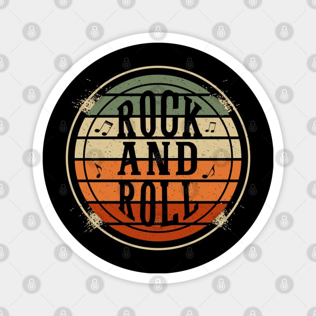 Rock and Roll - Retro Design Magnet by Merilinwitch